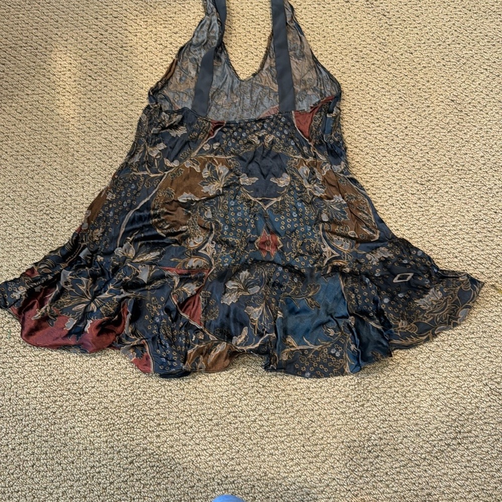 Free People Navy Blue & Burgundy  Halter Top - Picture 8 of 10